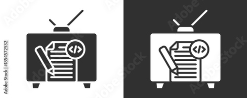Script Icon Set Vector Collection Isolated In Black And White