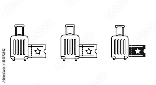 Travel icon set - Solid icons vector collection - Vector icon set - Line and glyph solid icon set - Icon vector - Flat Design Icon