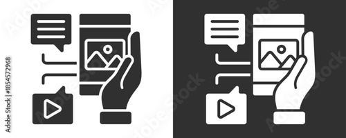 Content Icon Set Vector Collection Isolated In Black And White