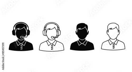 Customer support icons - Solid icons vector collection - Vector icon set - Line and glyph solid icon set - Icon vector - Flat Design Icon