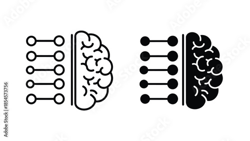 Brain And Circuit Dual Illustration Comparing Left Brain And Right Brain Connectivity Concepts