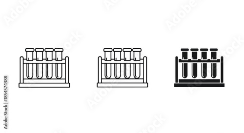 Test tube rack icons - Solid icons vector collection - Vector icon set - Line and glyph solid icon set - Icon vector - Flat Design Icon