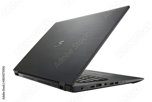 Laptop computer isolated on white background with blank screen