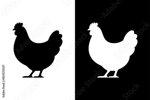 Editable Chicken Silhouette Icon Vector for Graphic and Web Design