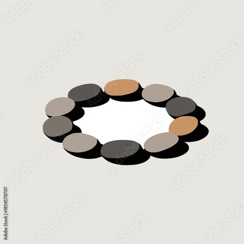 Makeup color palette with various shades arranged in circle