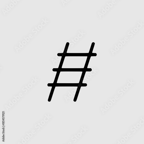 Simple black number sign symbol on light gray background
