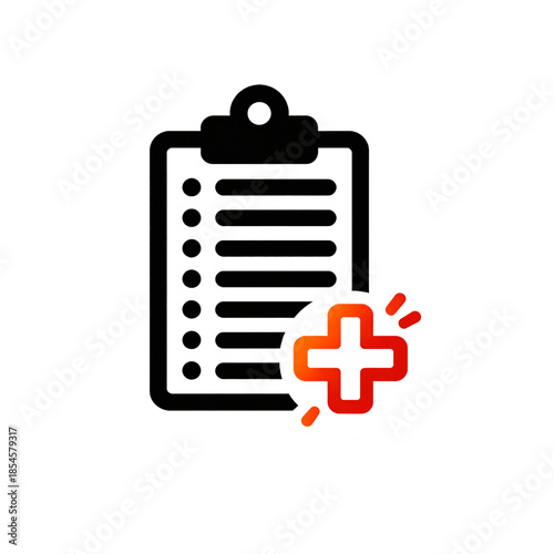 Vector illustration of checklist with alert alarm emergency siren beacon flashlight in new style
