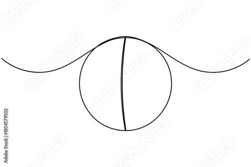 Cricket ball icon sign continuous one line drawing sports equipment on white background minimalist single art modern and clean symbol outline vector illustration