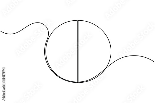 Cricket ball icon sign continuous one line drawing sports equipment on white background minimalist single art modern and clean symbol outline vector illustration