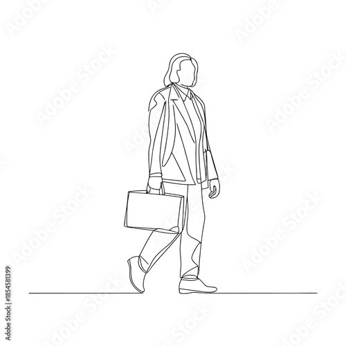 Walking man with briefcase