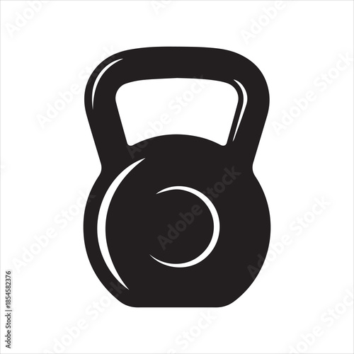Kettlebell graphic icon. Kettlebell sign isolated on white background. Gym symbol. Vector illustration