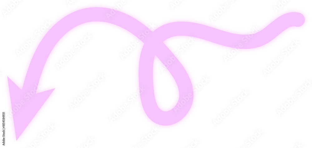 Obraz premium Hand drawn purple looping arrow pointing down