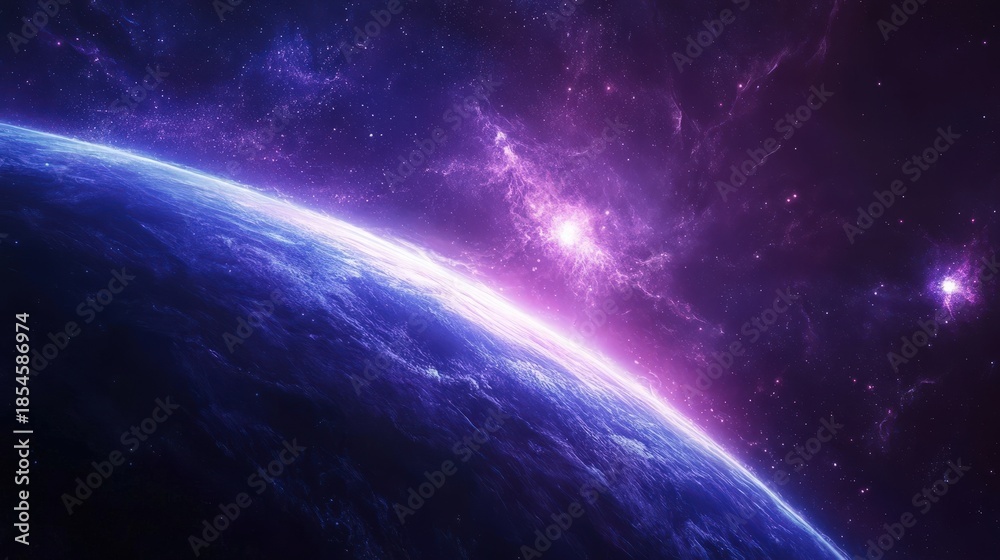 Fototapeta premium A Stunning View of Earth Surrounded by Cosmic Mysteries in Vibrant Colors
