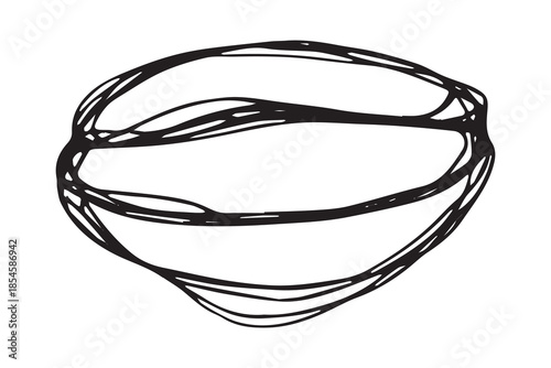 Hand drawn fresh roasted coffee bean Arabica robusta seed doodle Single element for print, web, design, decor