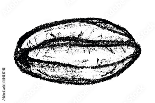 Hand drawn fresh roasted coffee bean Arabica robusta seed doodle Single element for print, web, design, decor