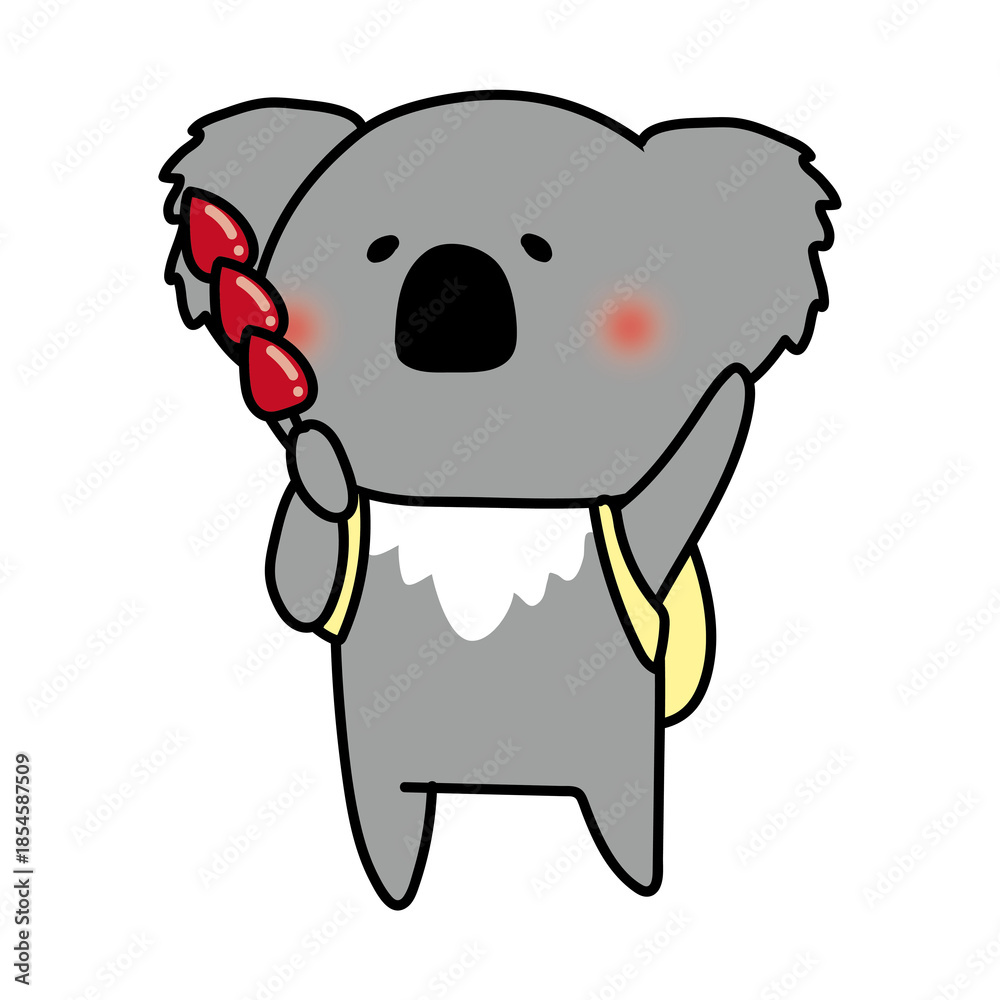 Obraz premium 食べ歩きをするコアラ