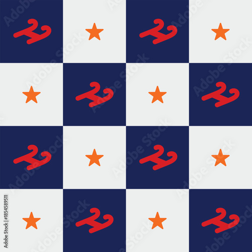 Christmas art features a simple flat seamless pattern with natal theme