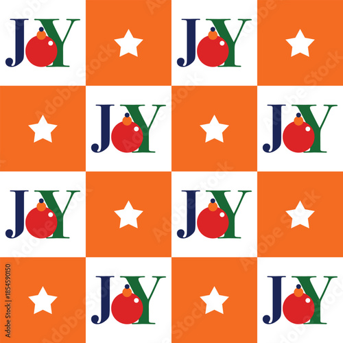 Christmas art features a simple flat seamless pattern with joyful holiday designs.