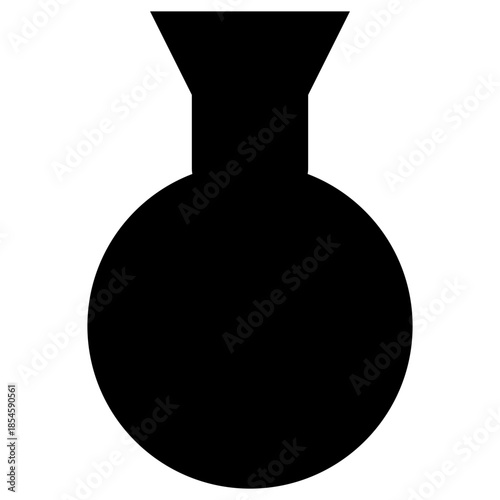 Black silhouette of a pitcher with a round base and narrow neck, isolated on a white background