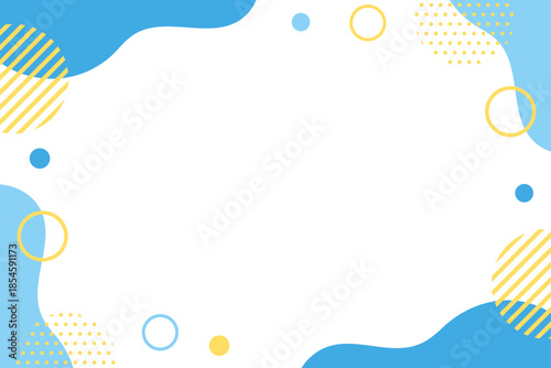 アブストラクトなブルーのフレームイラスト