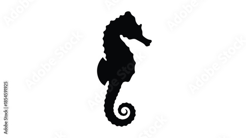 Bild auf Leinwand A striking black seahorse design a beautiful marine creature silhouette