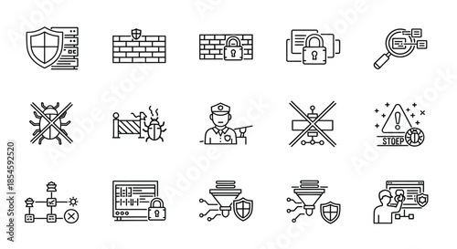 Various security and protection icons