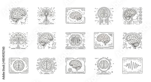 Illustrations of brain and neural networks