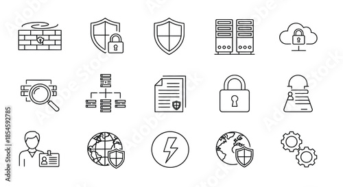 Security and data protection icons