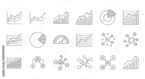 Collection of various data visualization icons