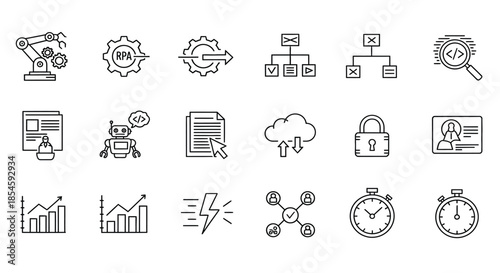 Illustrations of various business and technology concepts