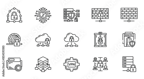 Collection of cybersecurity icons