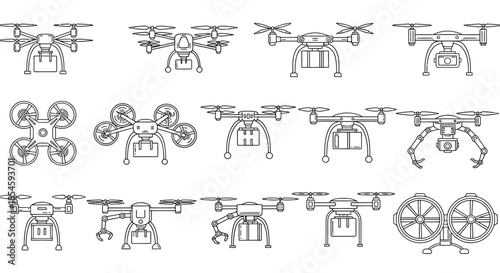 Collection of various drones in different designs