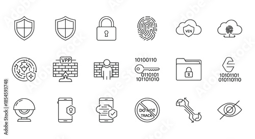 Various cybersecurity icons