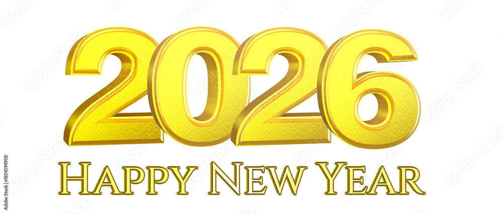 Fototapeta premium Happy New Year Celebration Background with Golden Text and Sparkles