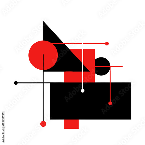 Abstract geometric composition blending bold shapes and contrasting colors for modern visual appeal