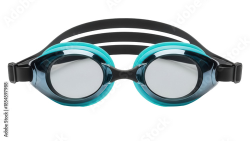 Fotografi Blue and black swimming goggles isolated PNG, professional eyewear for competiti