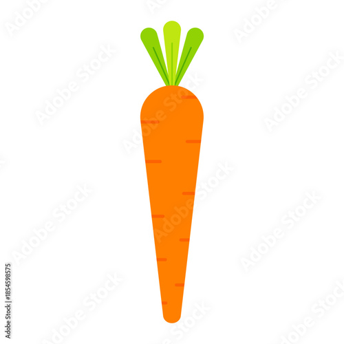 Flat carrot icon simple vegetable illustration isolated on transparent background.