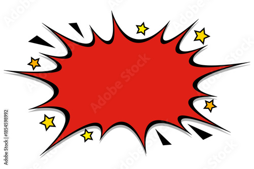 アメコミデザインの赤いトゲトゲふきだし