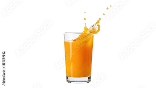 Tablou pe pânză Refreshing orange juice in a glass with splash isolated PNG, healthy drink on tr
