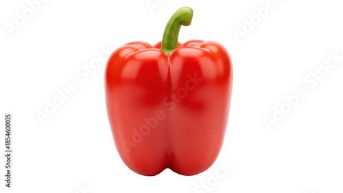 Fényképezés Vibrant red bell pepper isolated PNG, fresh vegetable on transparent background