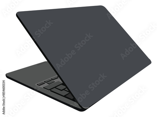 Modern slim laptop computer illustration isolated on transparent background