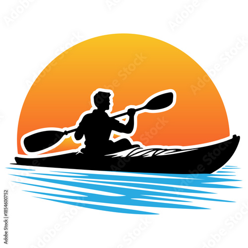 Kayaking Logo Illustration.