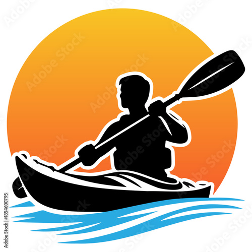 Kayaking Logo Illustration.