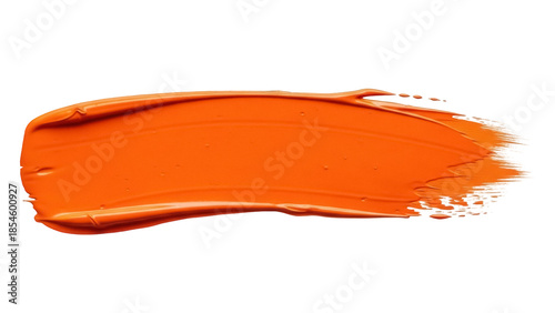 Fotografía Vibrant orange paint stroke PNG isolated on transparent background, artistic ele