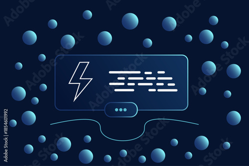 Cybersecurity Threat Alert Card with Lightning Warning Icon