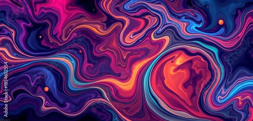 Abstract artwork with swirling colors and organic forms, evoking a sense of wonder,  fluid,  forms