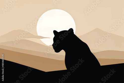 Arabian Leopard Vector Illustration ? Endangered Species Awareness.eps