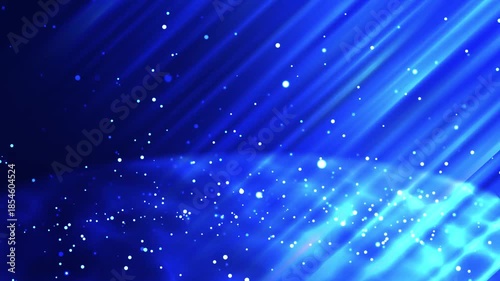Blue Particle background With Ray Animation Motion Design. 