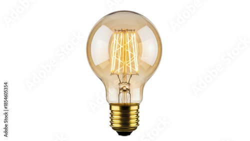 Canvastavla Vintage Edison light bulb PNG isolated on transparent background, antique style