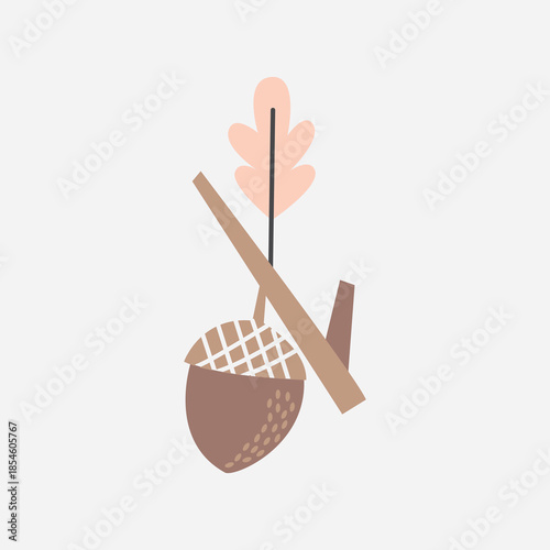 Vector autumn oak leaves. Leaf plant botanical garden floral foliage. Isolated illustration element. Vector leaf for background, texture, wrapper pattern, frame or border.